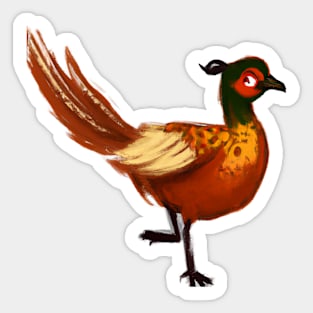 Cute Pheasant Drawing Sticker